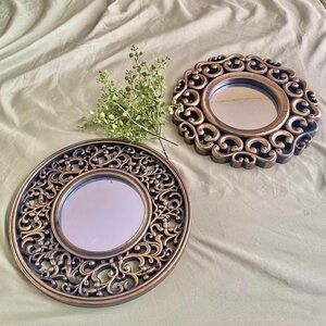 [SOLD]Vintage Round Gold Mirrors